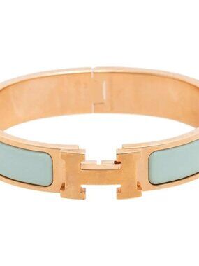 Hermes Clic  H Bracelet Baby Blue/Rose Gold